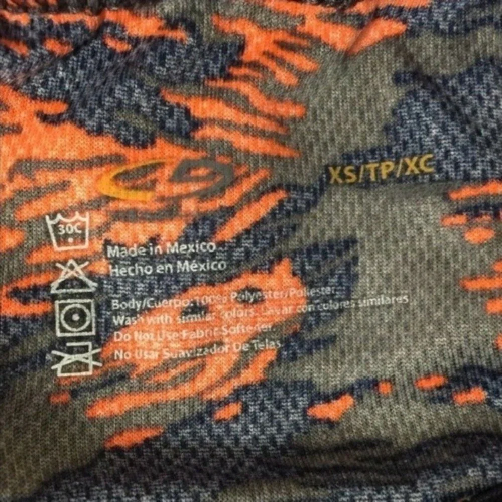 Champion C9 Kids Boys XS Thermal Sleepwear‎ Set Orange Black Long Sleeve